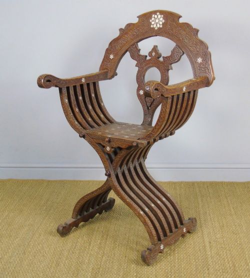 Antique Syrian Savonarola Chair