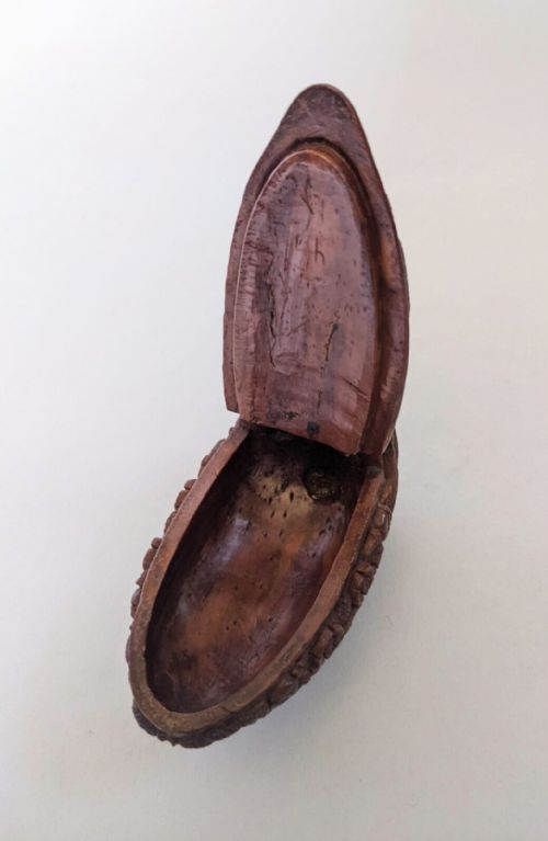 fig 2. Good French 18th Century Carved Coquilla Bugbear Snuffbox