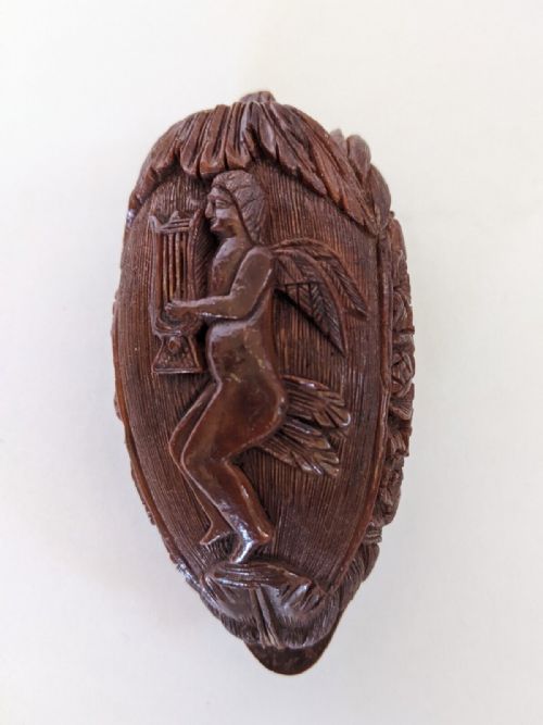 fig 4. Good French 18th Century Carved Coquilla Bugbear Snuffbox