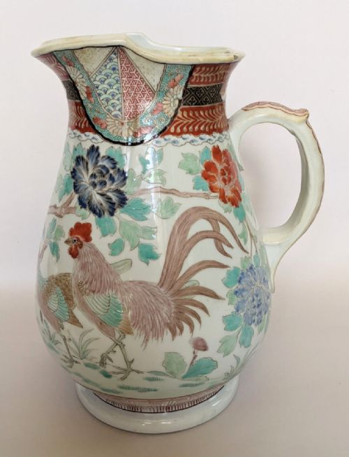 Antique Chinese Porcelain Jug Cockerels
