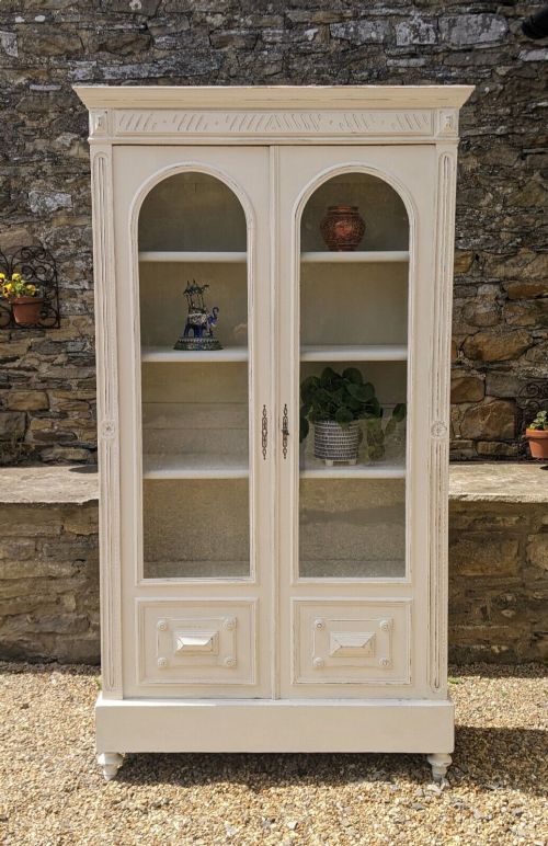 19th Century French Hand Painted Bookcase Cabinet