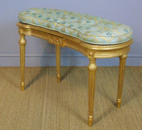 Good 19th Century Giltwood Stool in Louis XVI Style