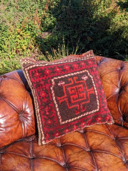 Antique Handwoven Carpet Cushion Bagface