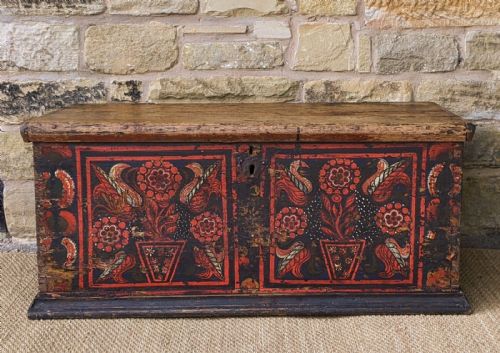 Charming 19th Century Scandinavian Hand Painted Chest