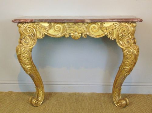 Impressive Regency Giltwood & Marble Console Table