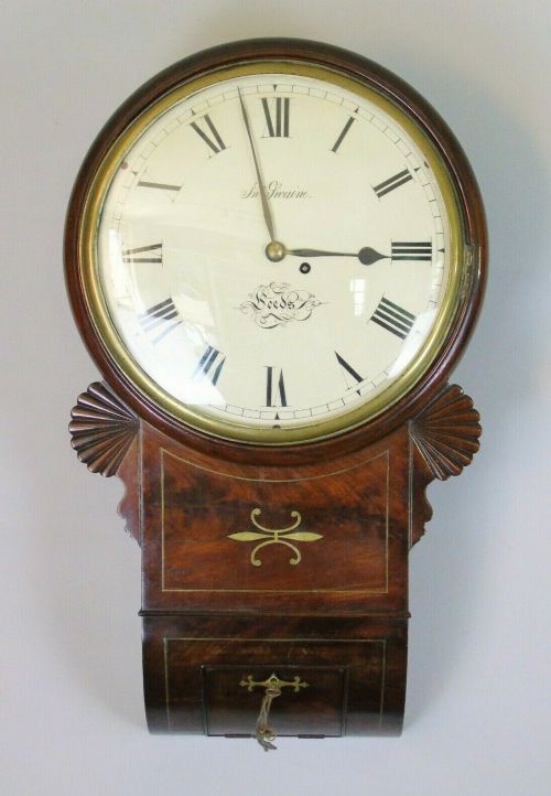 Good Mahogany Fusee Drop Dial Wall Clock J Swaine Leeds