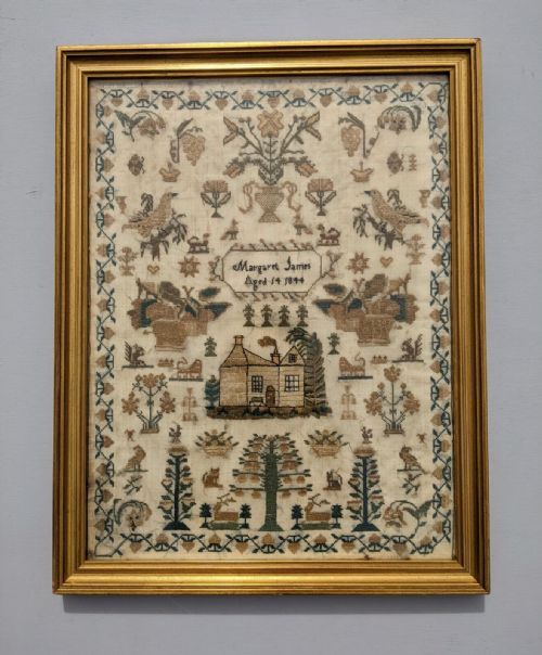 Good 19th Century Sampler Embroidery Margaret James Aged 14 1844