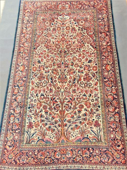 Fine Antique Kashan Prayer Rug Carpet