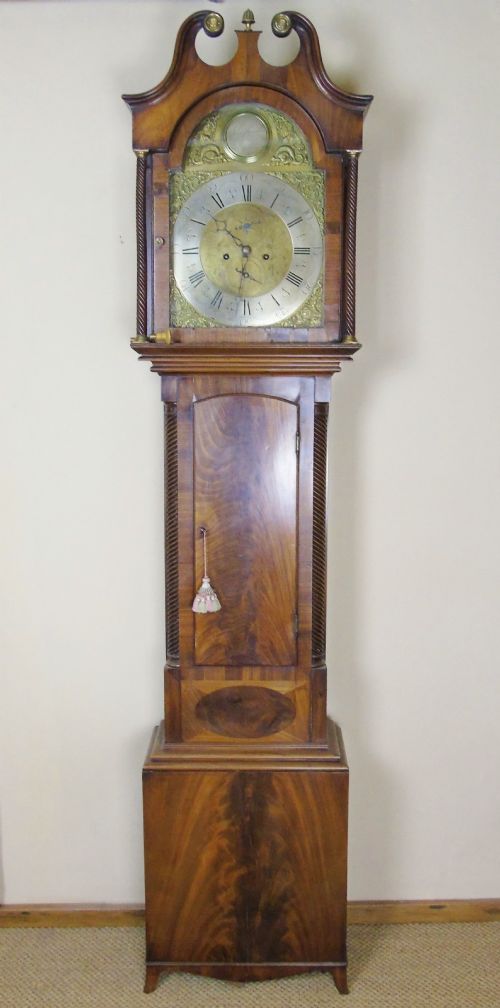 Good Mahogany Longcase Clock John Hamilton Glasgow

