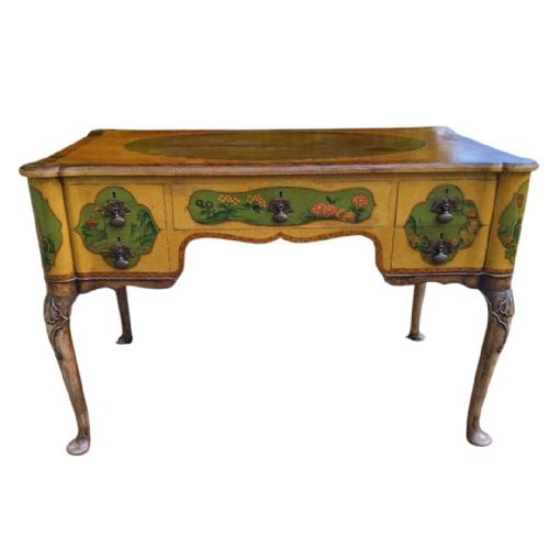 Antique Hand Painted Chinoiserie Desk