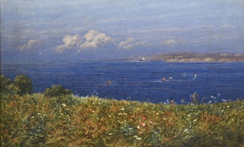 fig 1. St Ives Bay Cornwall Watercolour Painting Tom Dudley 1857-1935