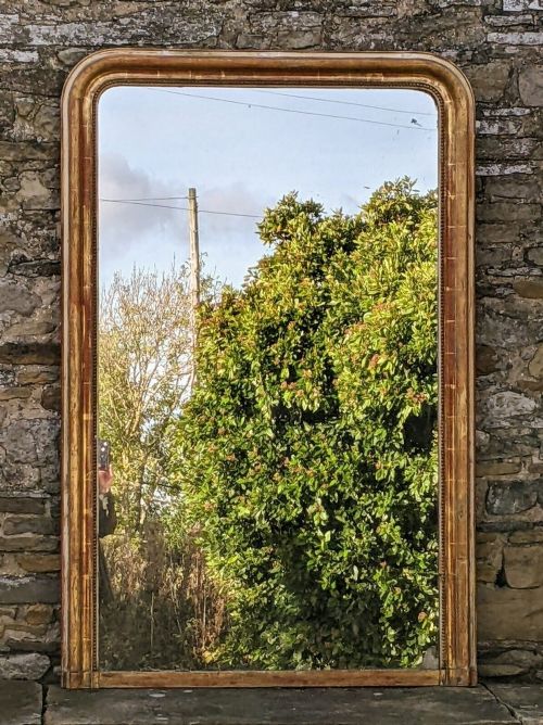 Large Antique French Gilt Mirror