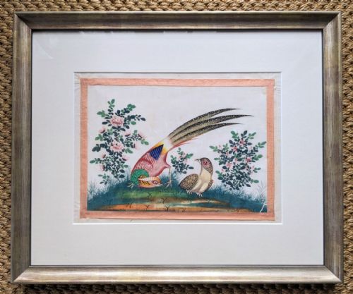fig 1. Antique Chinese Paintings Of Birds Set of 4
