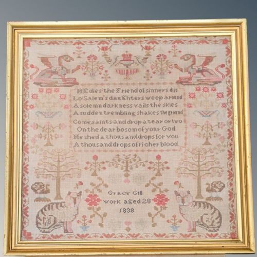 Good 19th Century Sampler Embroidery