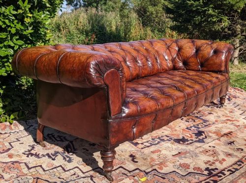 fig 1. Stunning Victorian Chesterfield Leather Sofa