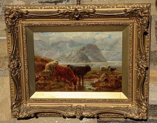 fig 2. Oil Painting Highland Cattle Robert Watson 1855-1921