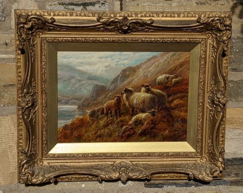 fig 2. Oil Painting Scottish Highlands Sheep Robert Watson 1855-1921