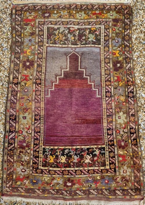Good Anatolian Prayer Rug Rare Colour Palette
