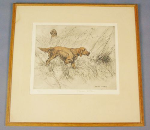 Hand Coloured Etching Setters George Vernon Stokes