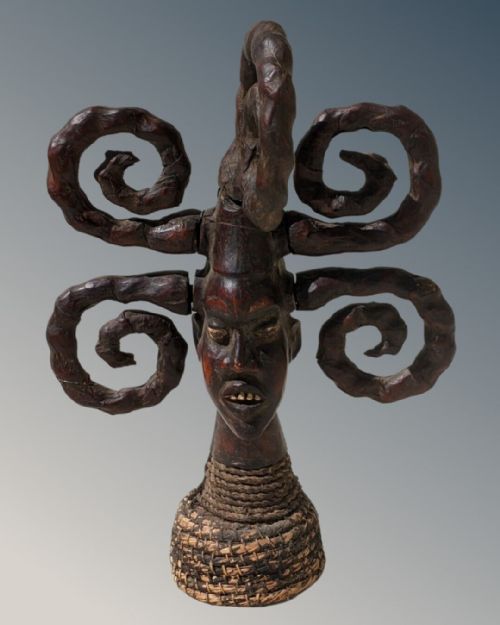 Tribal Nigerian Ekoi Crest Mask