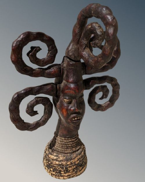 fig 1. Tribal Nigerian Ekoi Crest Mask