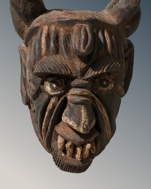 fig 1. Large Imposing Early 20th Century Mexican Day of the Dead Mask