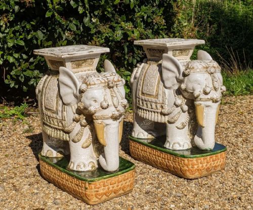Pair of Chinese Elephant Form Garden Seats