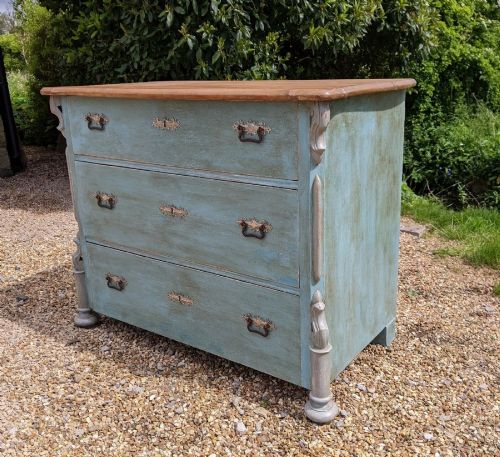 Pretty French Painted Pine Chest of Drawers
