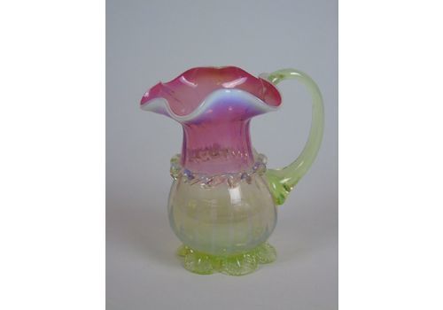 Pretty Cranberry & Vaseline Glass Jug