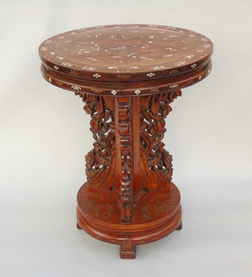 Chinese Hardwood Inlaid Table