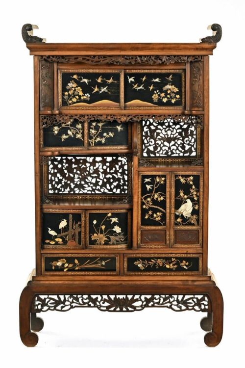 Japanese Shodana Lacquer Cabinet Meiji Period