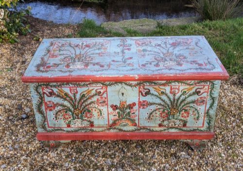 fig 1. Scandinavian Hand Painted Dowry Chest 
