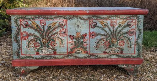 Scandinavian Hand Painted Dowry Chest 