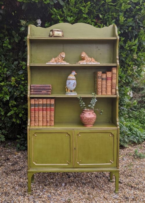 Antique Painted Waterfall Bookcase