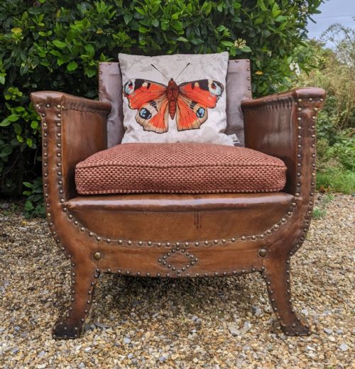 fig 1. Antique Studded Leather Armchair