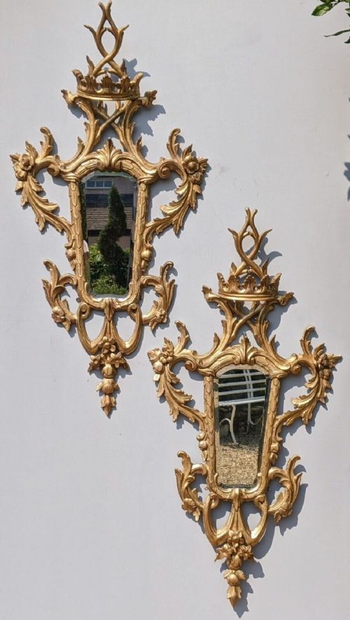 Good Pair Italian Giltwood Mirrors 