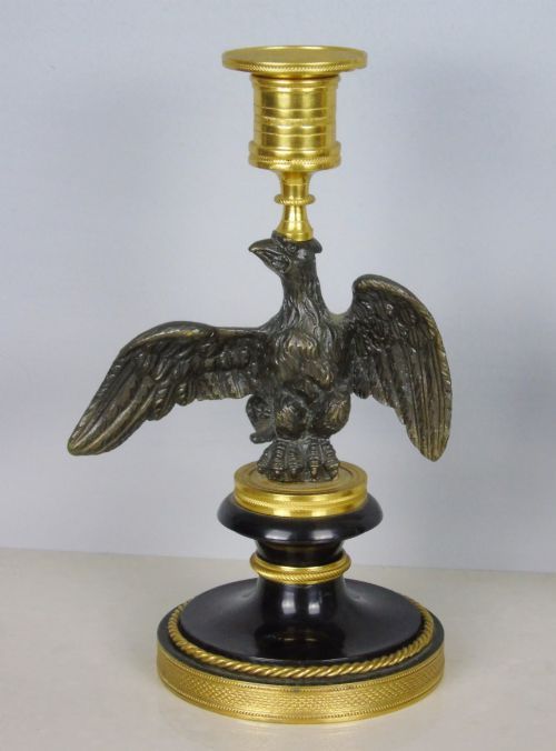 fig 1. Fine Pair of Regency Bronze Eagle Candlesticks