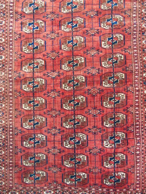 GOOD ANTIQUE TEKKE TURKMAN CARPET RUG - ADDITIONAL PHOTO 1