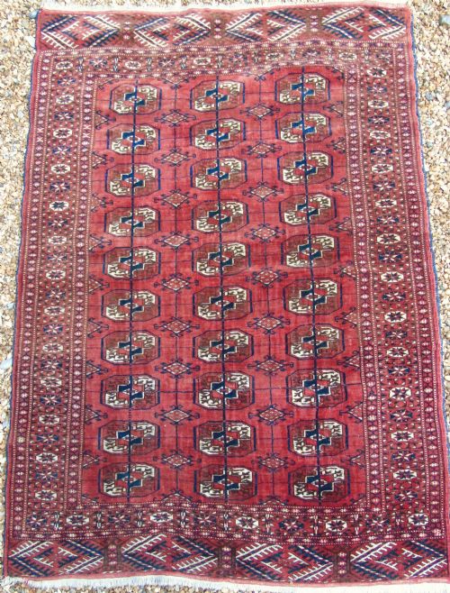 GOOD ANTIQUE TEKKE TURKMAN CARPET RUG - ADDITIONAL PHOTO 5