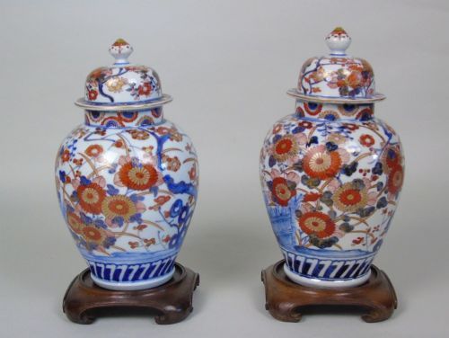 Imposing Pair of 19th Century Imari Vases 