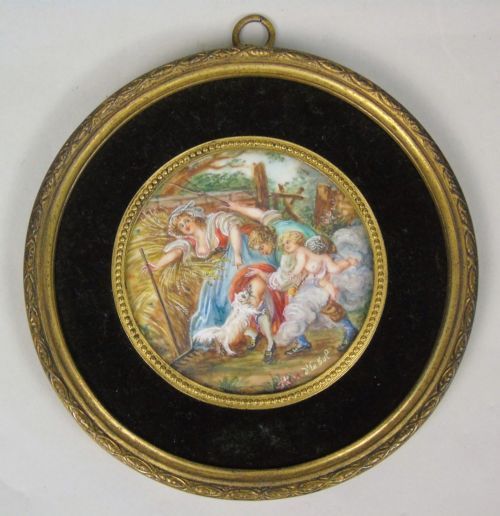 fig 1. Good Pair of Miniature Paintings After Boucher