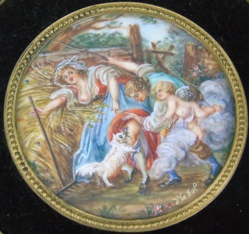 fig 2. Good Pair of Miniature Paintings After Boucher