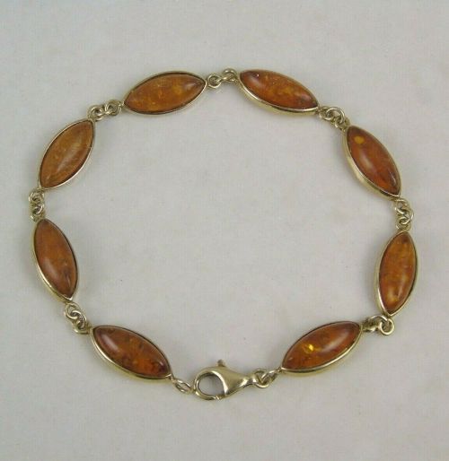 Solid Gold Amber Bracelet