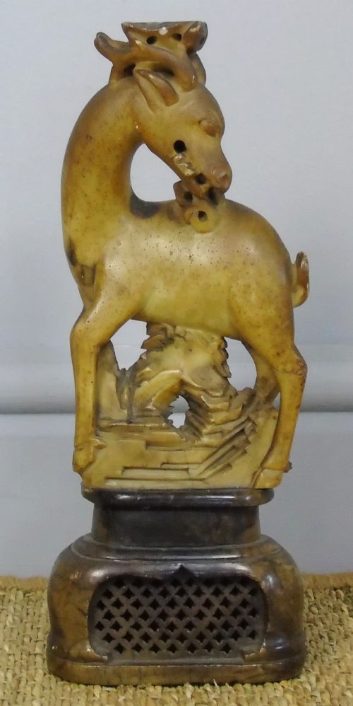 19th Century Chinese Soapstone Deer Carving