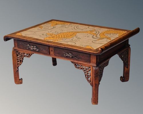 Antique Carved Walnut Chinese Table