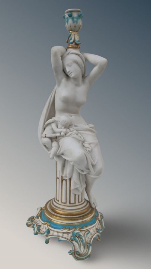 Minton Parian Figural Candlestick