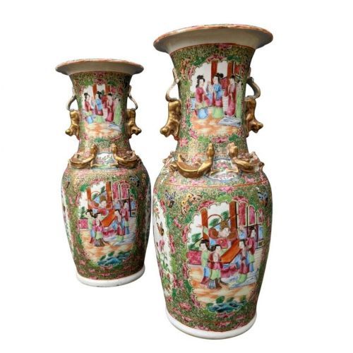 Good Large Pair of Chinese Famille Rose Vases
