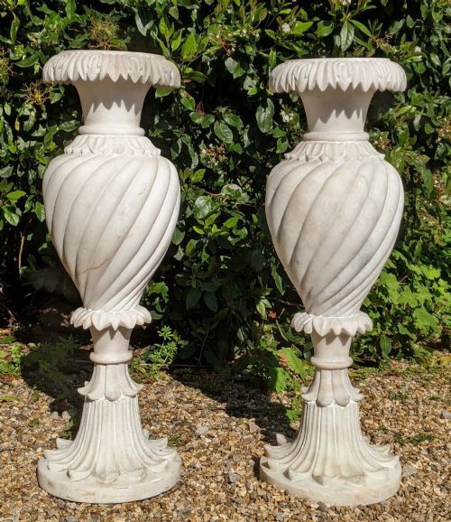 fig 1. Imposing Pair of Country House Alabaster Urns