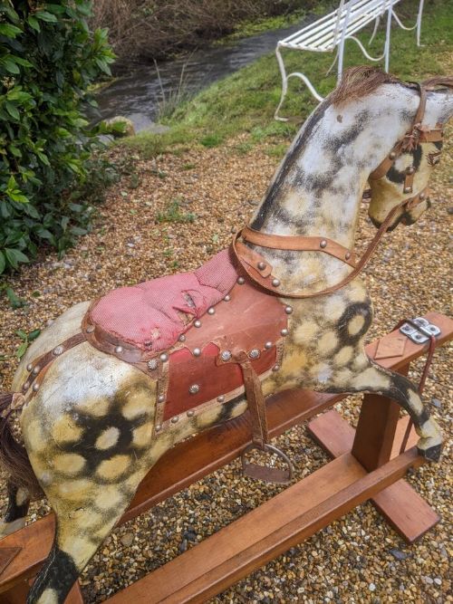fig 1. Antique Dapple Grey Rocking Horse
