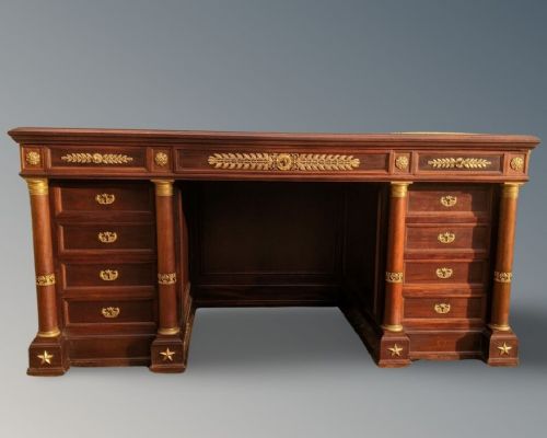 fig 1. Quality Antique French Empire Desk & Matching Chair